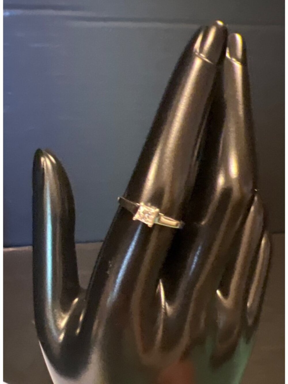 14K Princess-Cut Solitaire Diamond Engagement Ring In White Gold Size 6.5 Riam - Picture 14 of 16